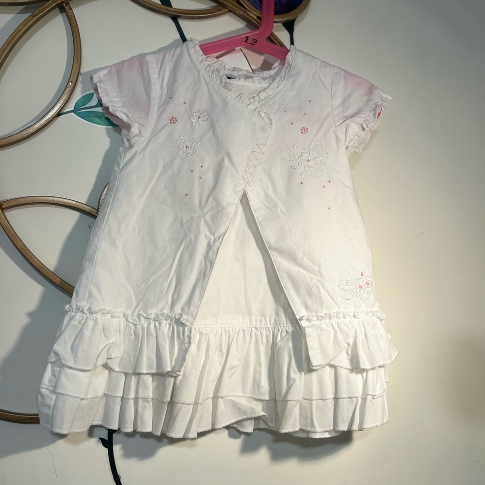 Charming White and Pink Baby Dress